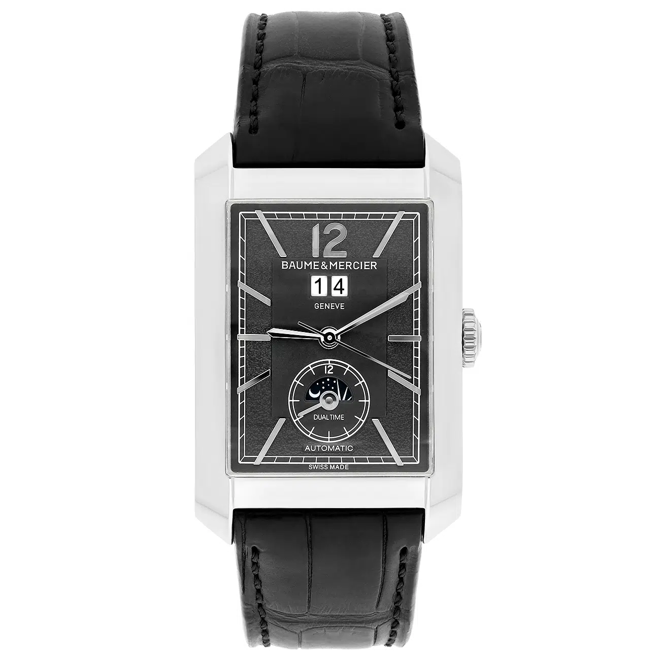 Baume Mercier Hampton M0A10666 Grey Dial Lether Strap Automatic Men's Watch