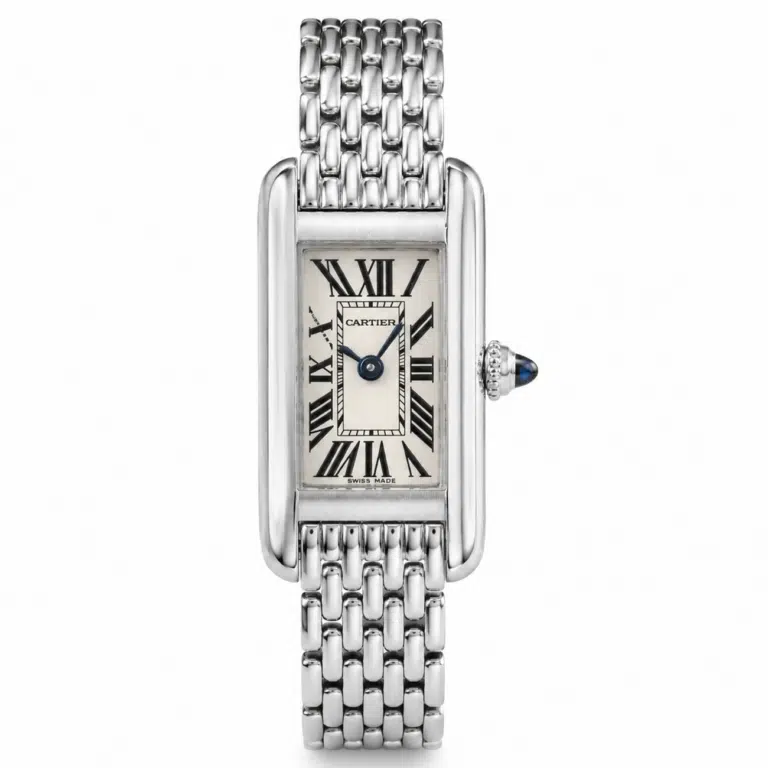 Cartier Tank Allongee W15329U3 Roman Dial White Gold Quartz Watch