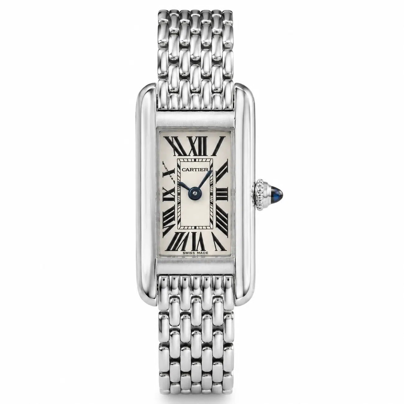 Cartier Tank Allongee W15329U3 Roman Dial White Gold Quartz Watch