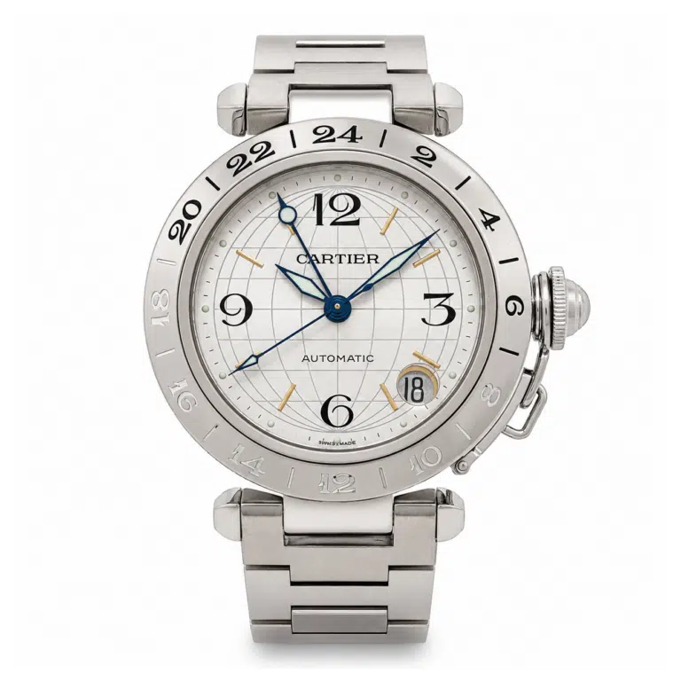 Cartier Pasha C W31078M7 Silver Arabic-Stick Dial Stainless Steel Watch
