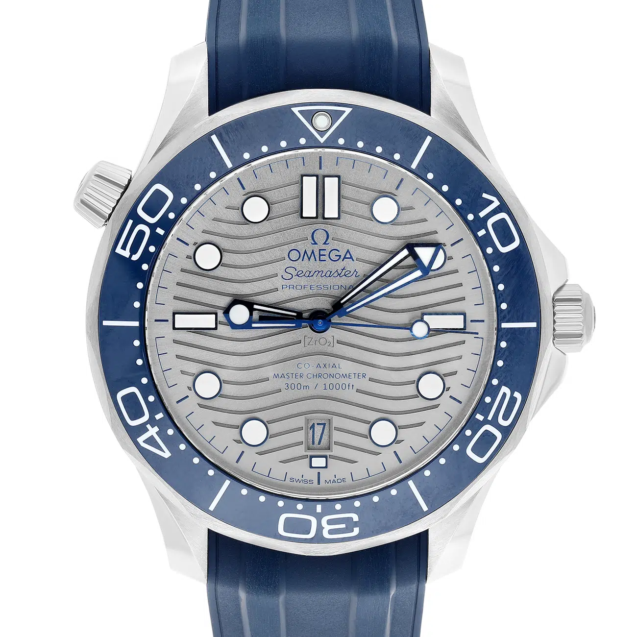 Omega Seamaster Diver 210.32.42.20.06.001 Grey Dial Rubber Strap Stainless Steel Watch – image 2