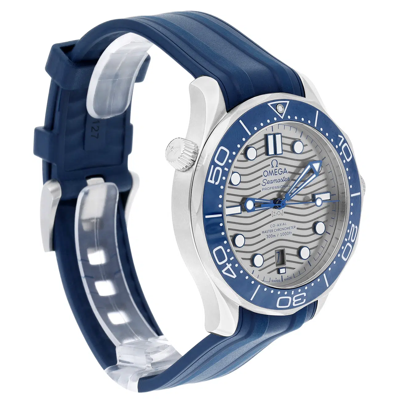 Omega Seamaster Diver 210.32.42.20.06.001 Grey Dial Rubber Strap Stainless Steel Watch – image 5