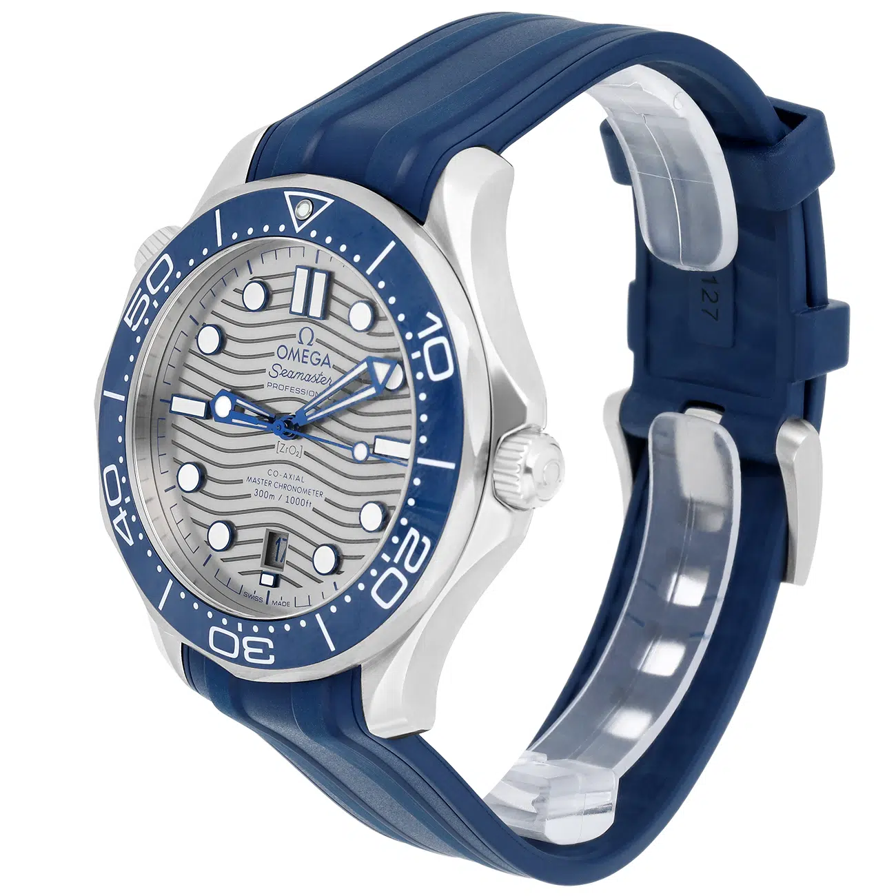 Omega Seamaster Diver 210.32.42.20.06.001 Grey Dial Rubber Strap Stainless Steel Watch – image 4