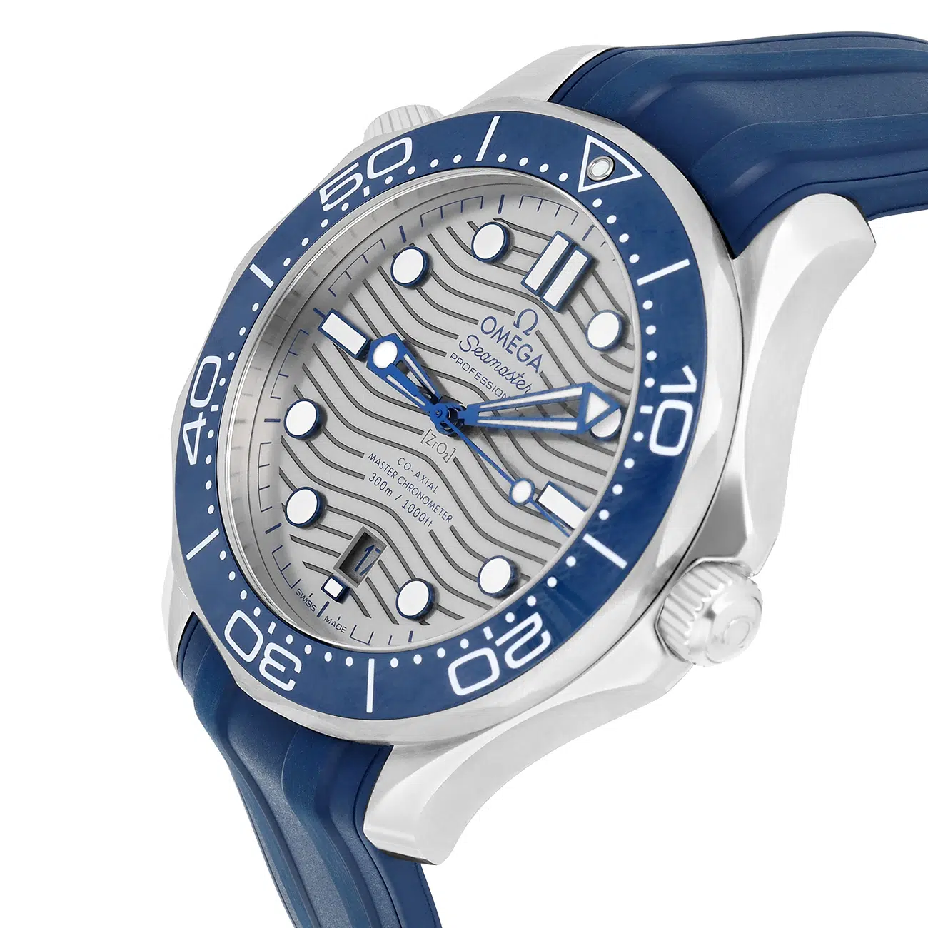 Omega Seamaster Diver 210.32.42.20.06.001 Grey Dial Rubber Strap Stainless Steel Watch – image 3