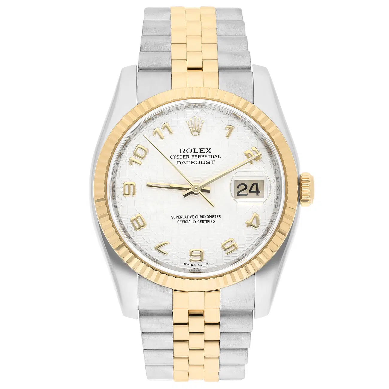 Rolex Datejust 36 116233 Arabic Ivory Dial Jubilee Bracelet Gold and Stainless steel Watch