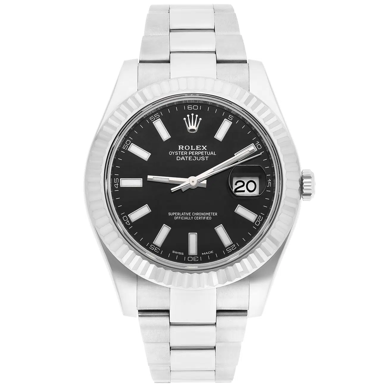 Rolex Datejust II 116334 Black Index Dial Oyster Stainless Steel Watch