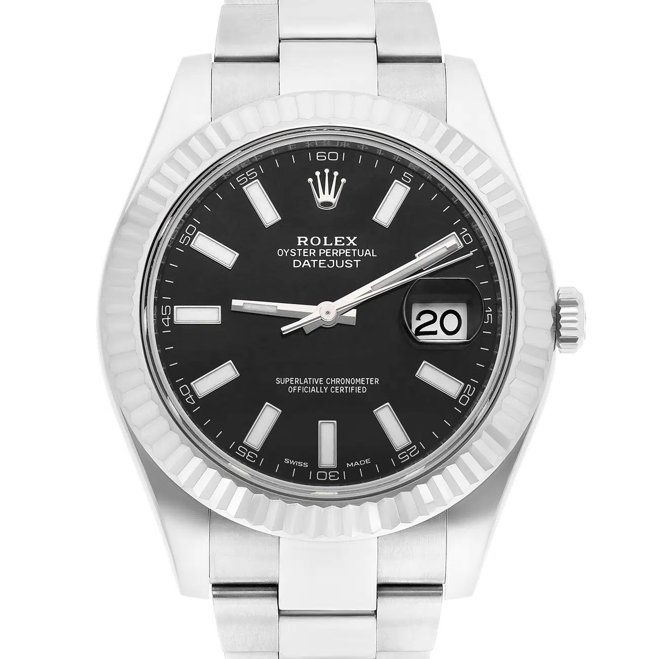 Rolex Datejust II 116334 Black Index Dial Oyster Stainless Steel Watch – image 6