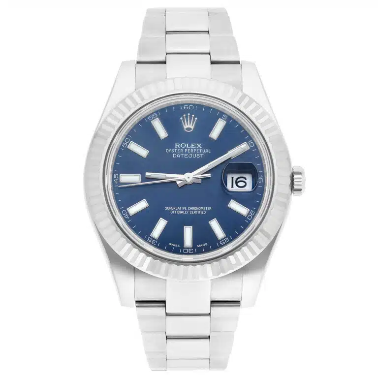 Rolex Datejust II 116334 Blue Index Dial Oyster Stainless Steel Watch