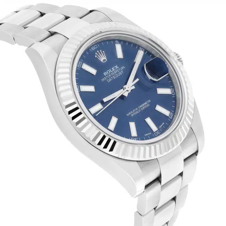 Rolex Datejust II 116334 Blue Index Dial Oyster Stainless Steel Watch – image 5
