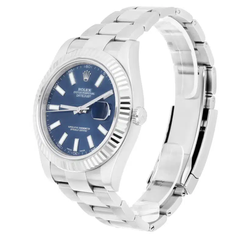 Rolex Datejust II 116334 Blue Index Dial Oyster Stainless Steel Watch – image 4
