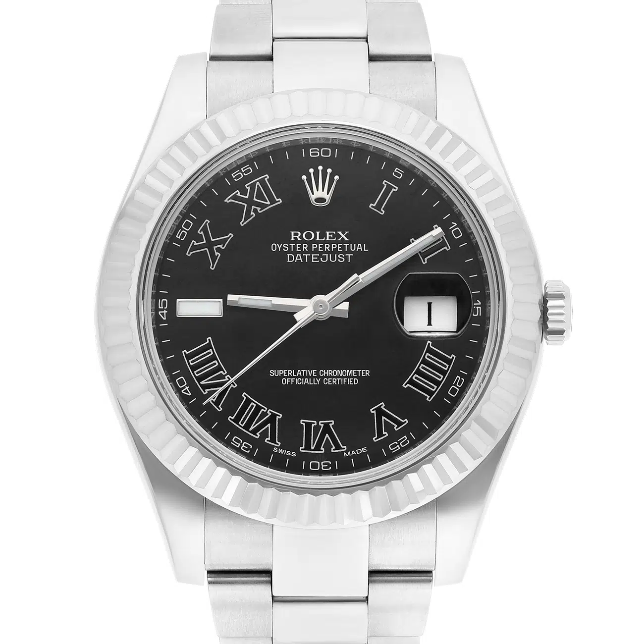 Rolex Datejust II 116334 Grey Roman Dial Oyster Stainless Steel Watch – image 2