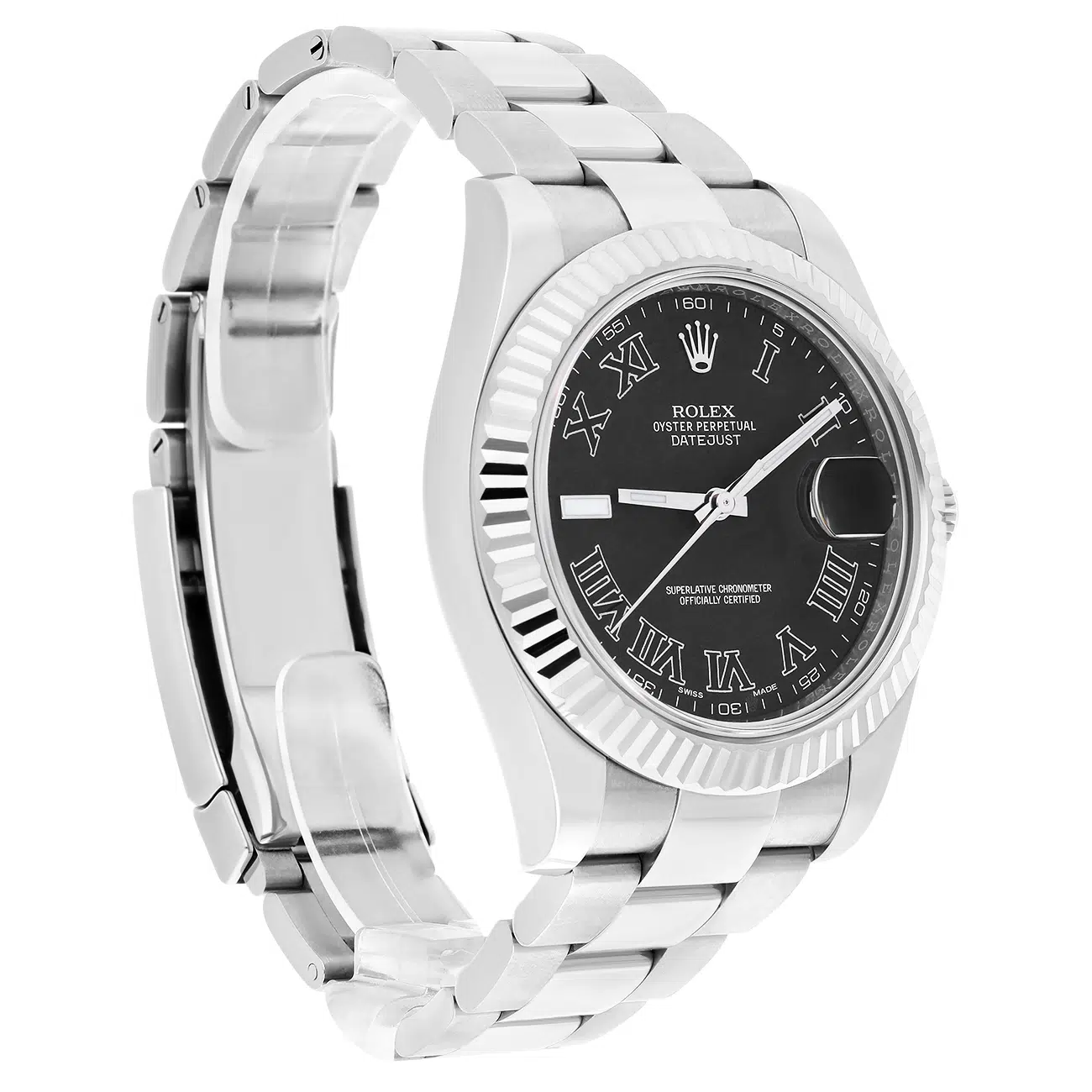 Rolex Datejust II 116334 Grey Roman Dial Oyster Stainless Steel Watch – image 3