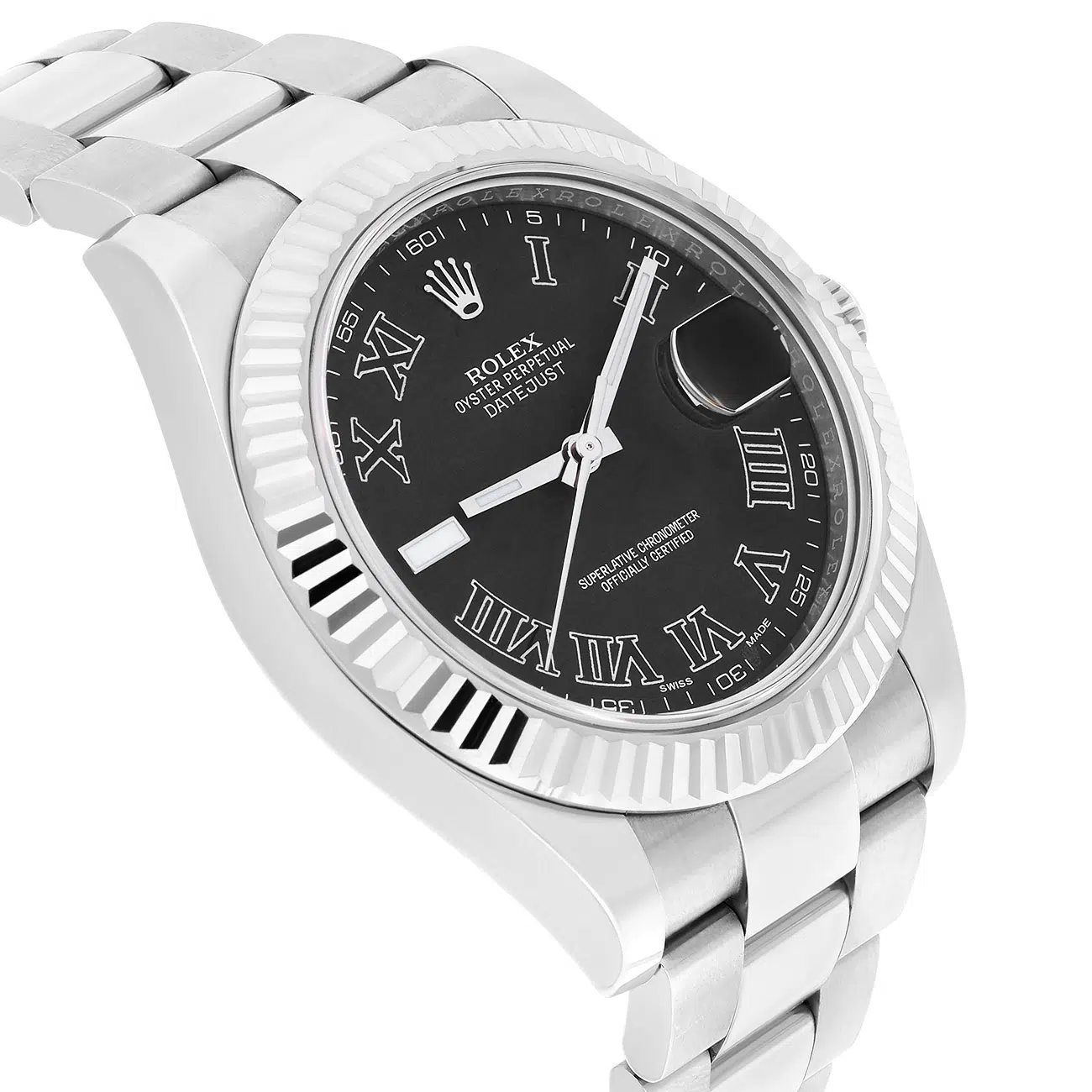 Rolex Datejust II 116334 Grey Roman Dial Oyster Stainless Steel Watch – image 4