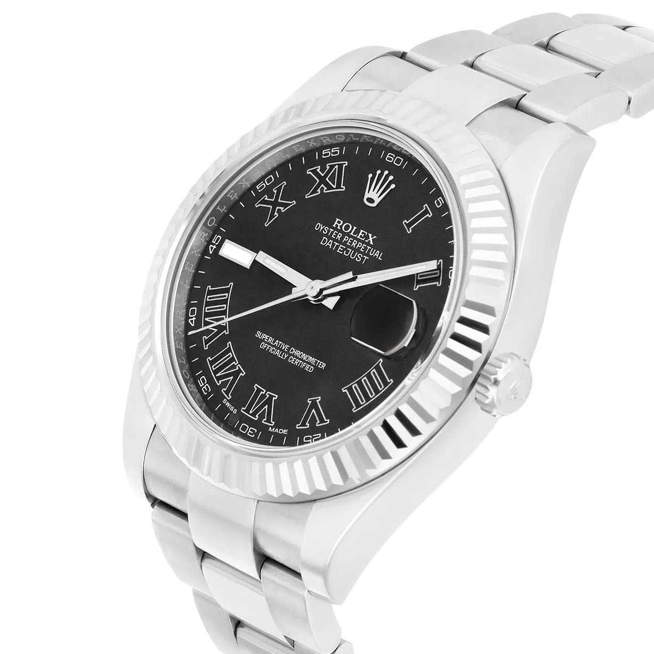 Rolex Datejust II 116334 Grey Roman Dial Oyster Stainless Steel Watch – image 6
