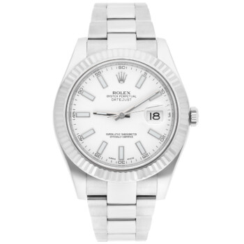 Rolex Datejust II 116334 White Index Dial Oyster Stainless Steel Watch – alternate view