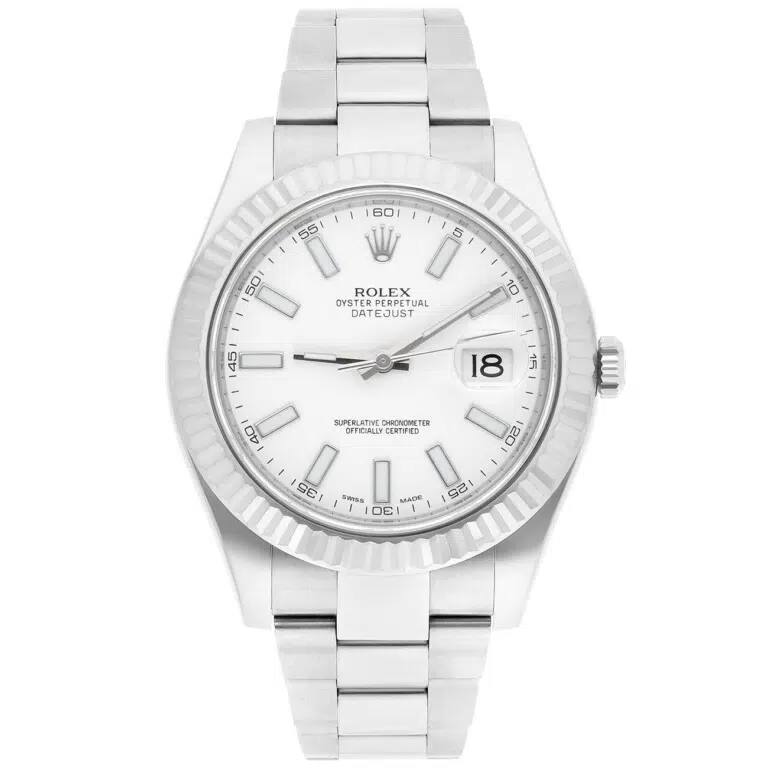 Rolex Datejust II 116334 White Index Dial Oyster Stainless Steel Watch