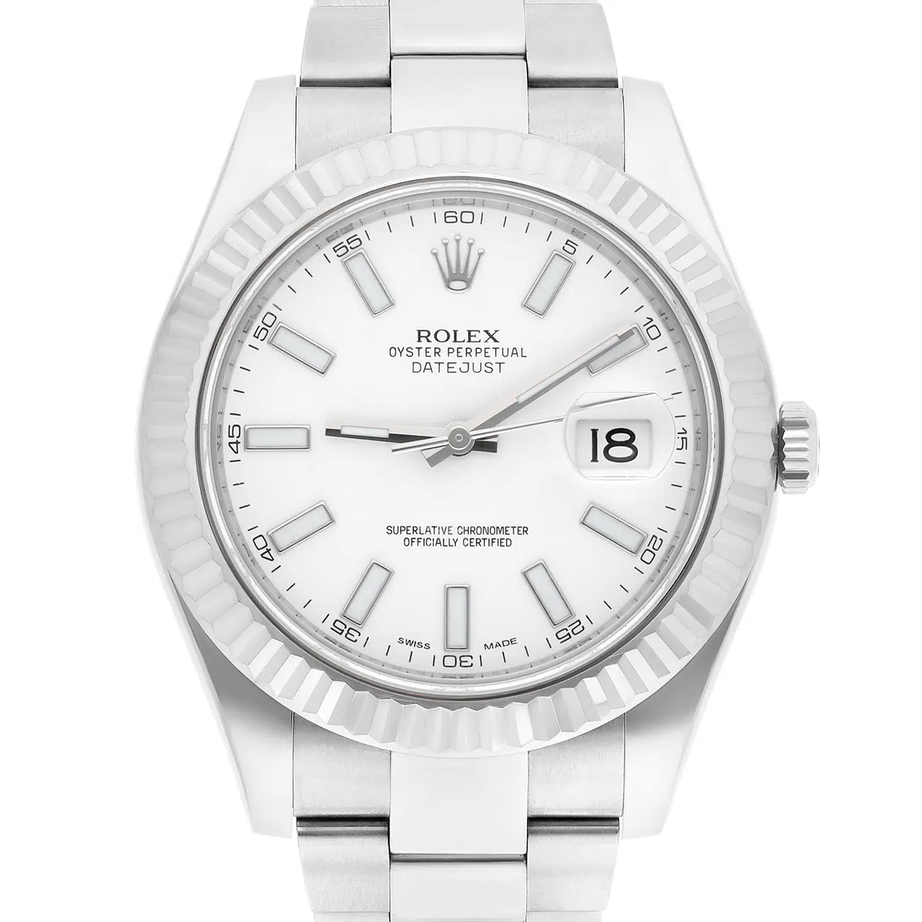 Rolex Datejust II 116334 White Index Dial Oyster Stainless Steel Watch – image 2