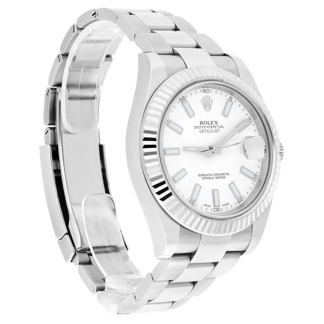 Rolex Datejust II 116334 White Index Dial Oyster Stainless Steel Watch – image 3