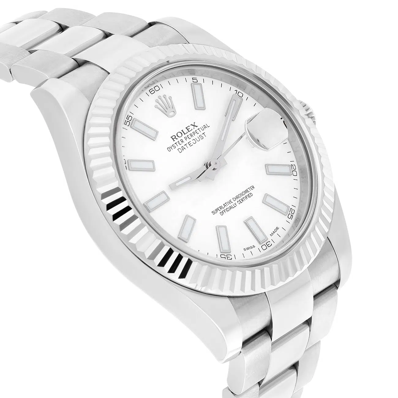 Rolex Datejust II 116334 White Index Dial Oyster Stainless Steel Watch – image 4