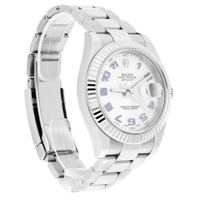 Rolex Datejust II 116334 Silver Dial Purple Arabic Marker Oyster Stainless Steel Watch – image 3