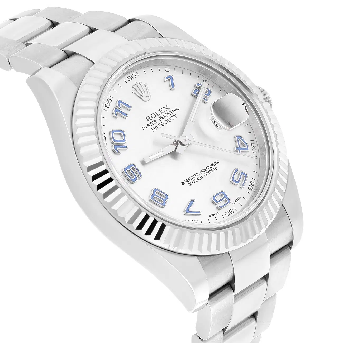 Rolex Datejust II 116334 Silver Dial Purple Arabic Marker Oyster Stainless Steel Watch – image 4