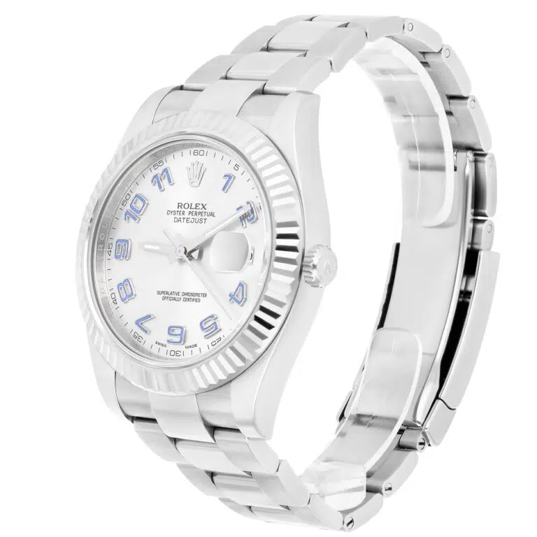 Rolex Datejust II 116334 Silver Dial Purple Arabic Marker Oyster Stainless Steel Watch – image 5