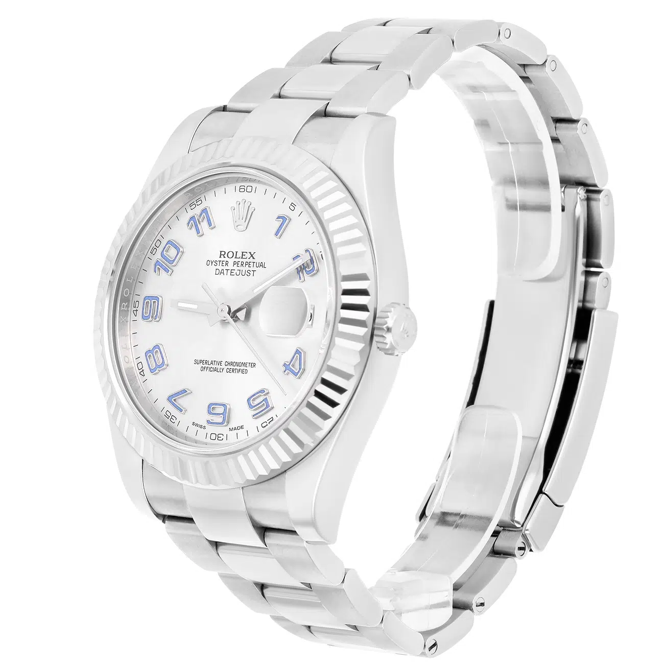 Rolex Datejust II 116334 Silver Dial Purple Arabic Marker Oyster Stainless Steel Watch – image 5