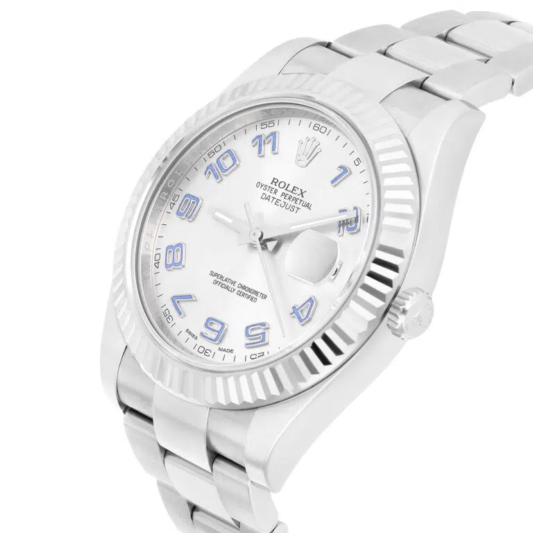 Rolex Datejust II 116334 Silver Dial Purple Arabic Marker Oyster Stainless Steel Watch – image 6