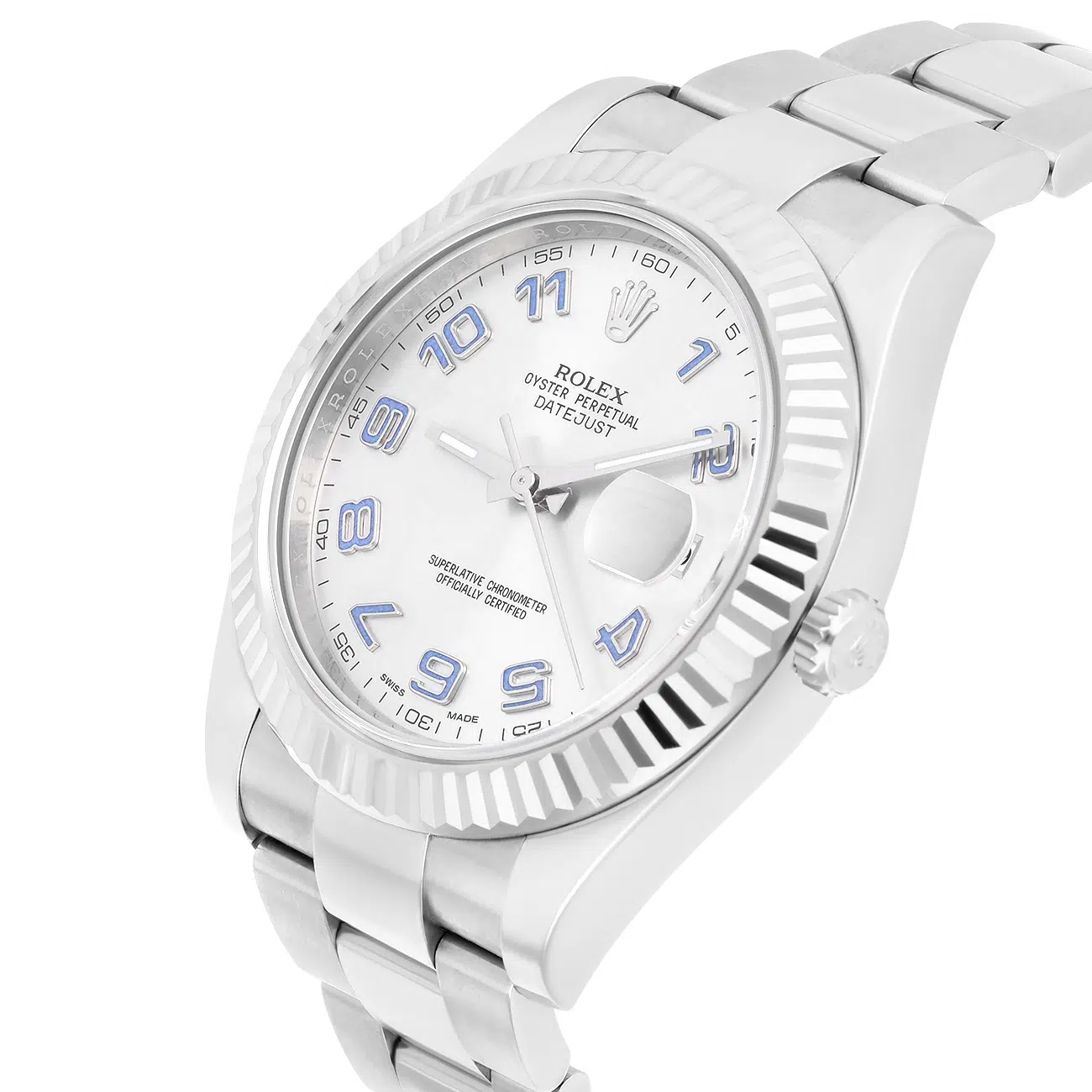 Rolex Datejust II 116334 Silver Dial Purple Arabic Marker Oyster Stainless Steel Watch – image 6