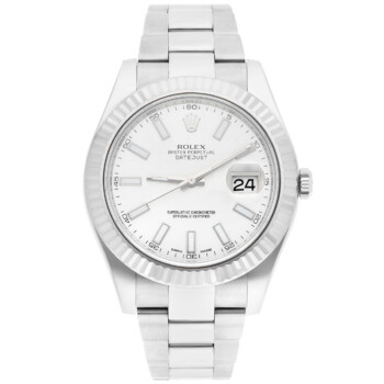 Rolex Datejust II 116334 Silver Index Dial Oyster Stainless Steel Watch – alternate view