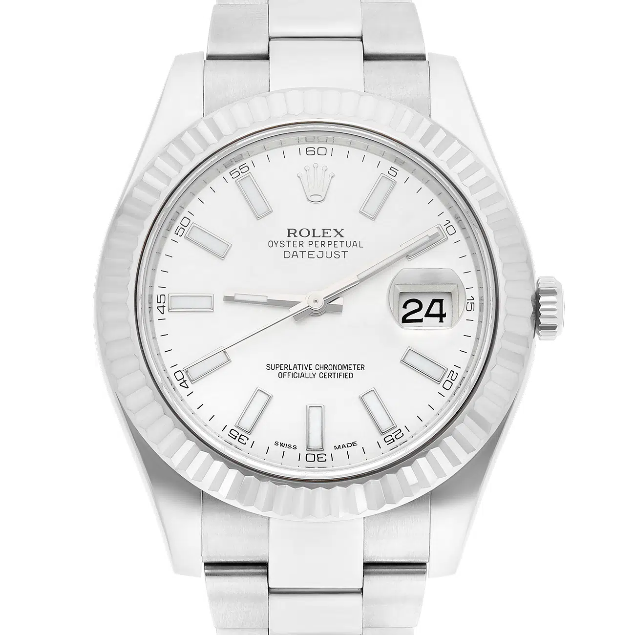 Rolex Datejust II 116334 Silver Index Dial Oyster Stainless Steel Watch – image 2