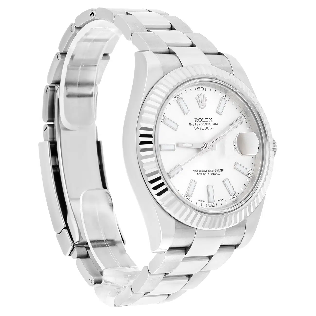 Rolex Datejust II 116334 Silver Index Dial Oyster Stainless Steel Watch – image 3