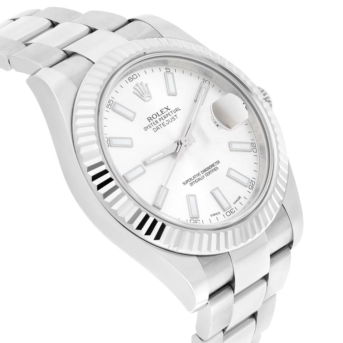 Rolex Datejust II 116334 Silver Index Dial Oyster Stainless Steel Watch – image 4