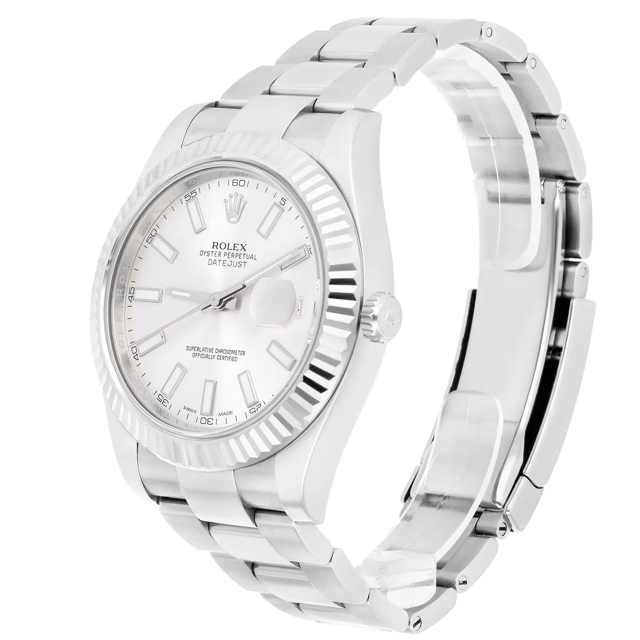Rolex Datejust II 116334 Silver Index Dial Oyster Stainless Steel Watch – image 5