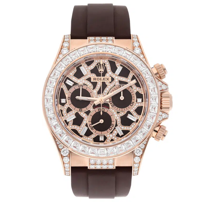 Rolex Daytona Giraffe 126555TBR Chestnut Brown Diamond Dial Diamond Bezel Rose Gold Watch