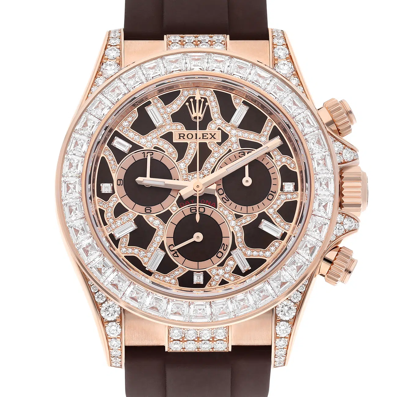 Rolex Daytona Giraffe 126555TBR Chestnut Brown Diamond Dial Diamond Bezel Rose Gold Watch – image 2