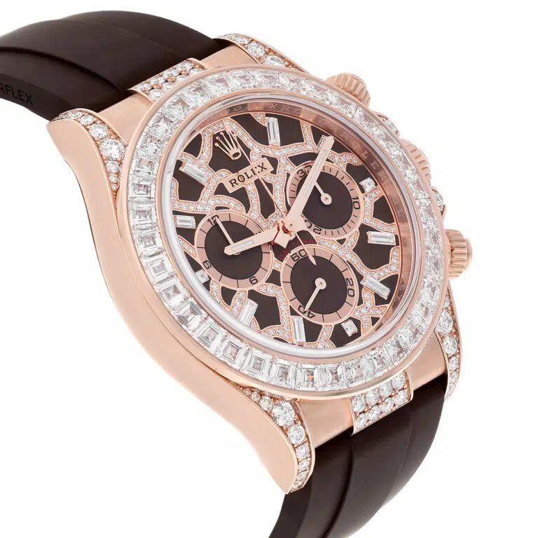 Rolex Daytona Giraffe 126555TBR Chestnut Brown Diamond Dial Diamond Bezel Rose Gold Watch – image 5