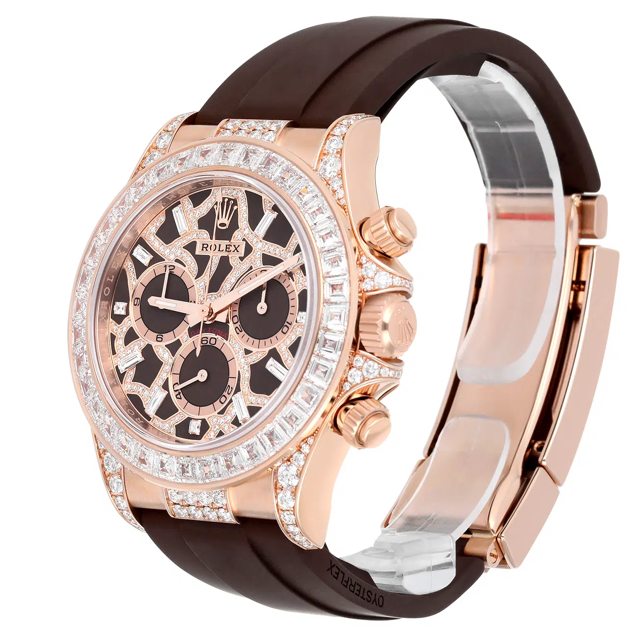 Rolex Daytona Giraffe 126555TBR Chestnut Brown Diamond Dial Diamond Bezel Rose Gold Watch – image 4
