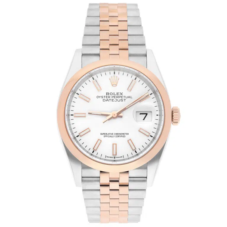 Rolex Datejust 126201 White Index Dial 36 MM Jubilee Bracelet Stainless Steel and Rose Gold Watch