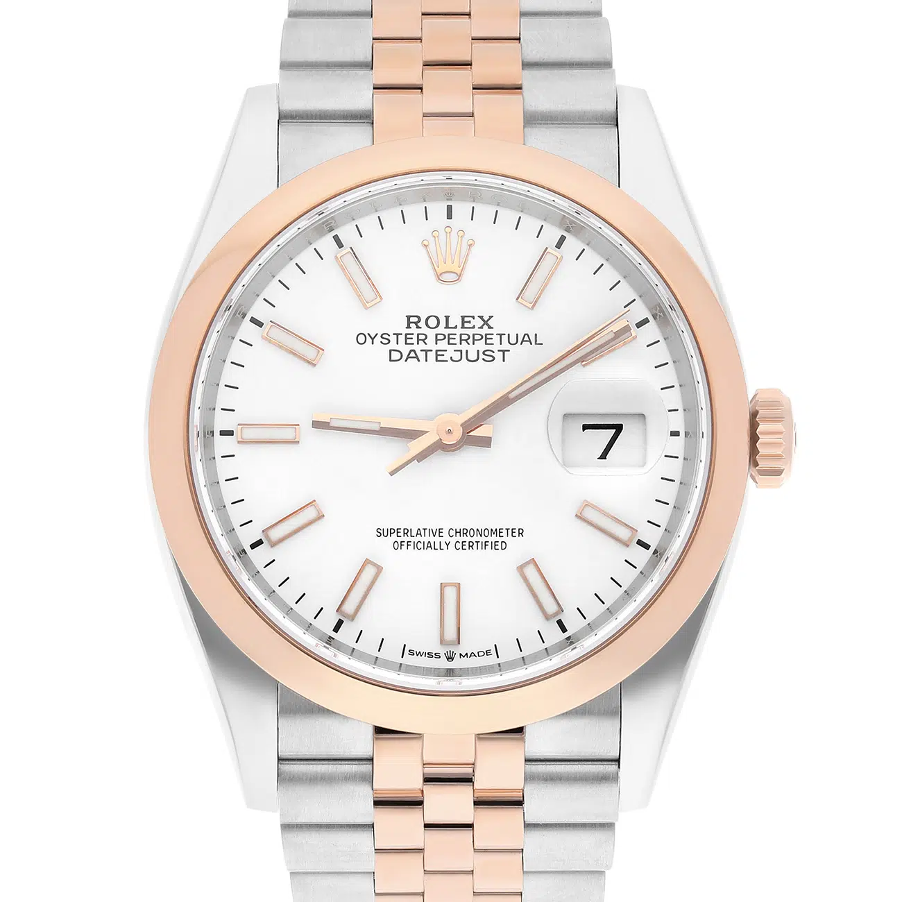 Rolex Datejust 126201 White Index Dial 36 MM Jubilee Bracelet Stainless Steel and Rose Gold Watch – image 2