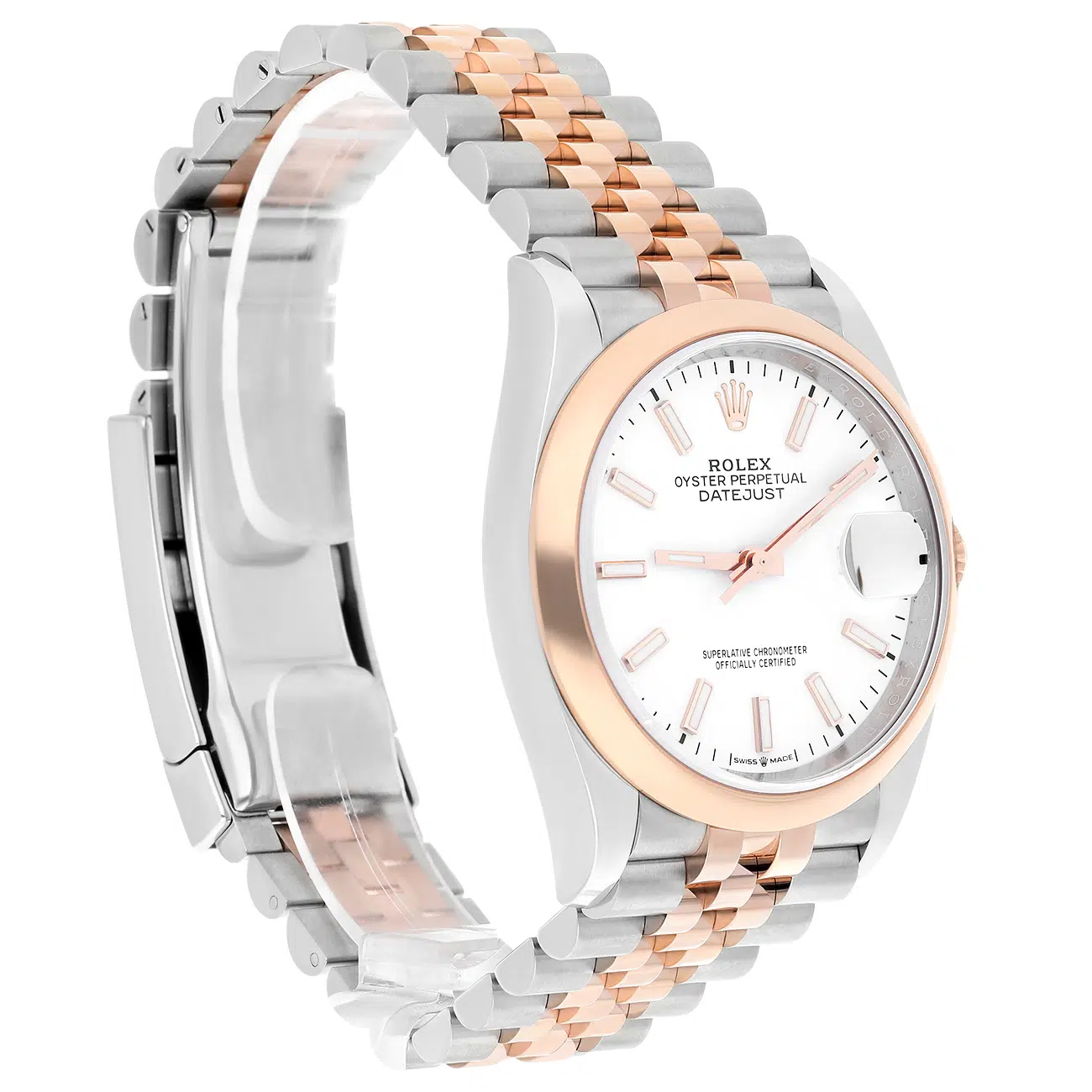 Rolex Datejust 126201 White Index Dial 36 MM Jubilee Bracelet Stainless Steel and Rose Gold Watch – image 6