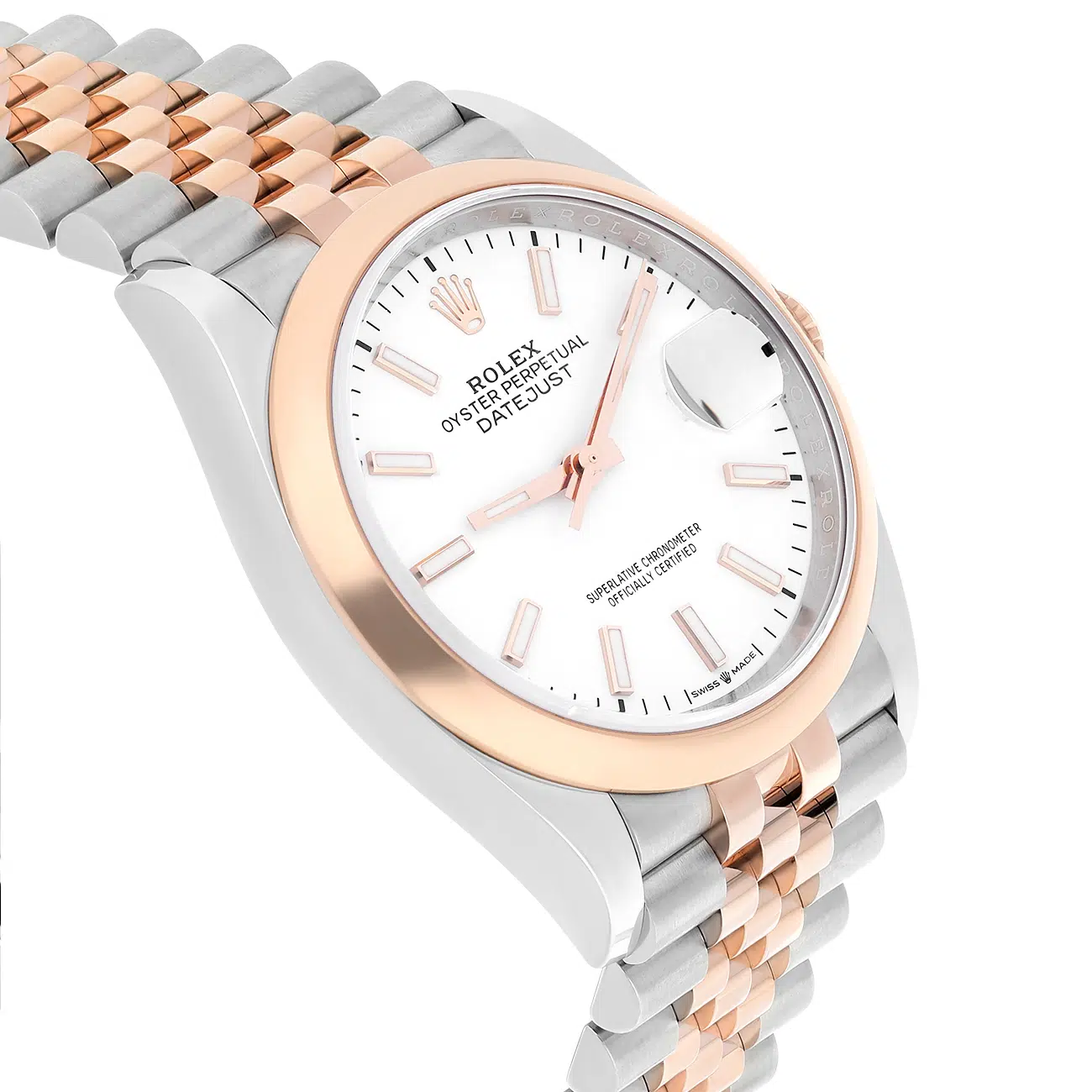 Rolex Datejust 126201 White Index Dial 36 MM Jubilee Bracelet Stainless Steel and Rose Gold Watch – image 5