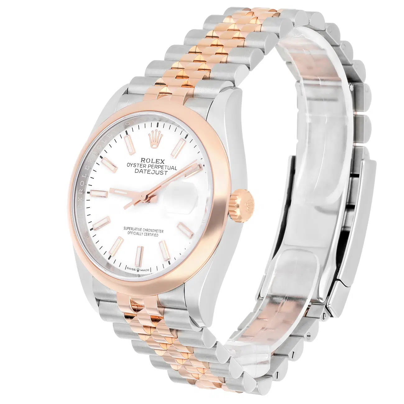 Rolex Datejust 126201 White Index Dial 36 MM Jubilee Bracelet Stainless Steel and Rose Gold Watch – image 4