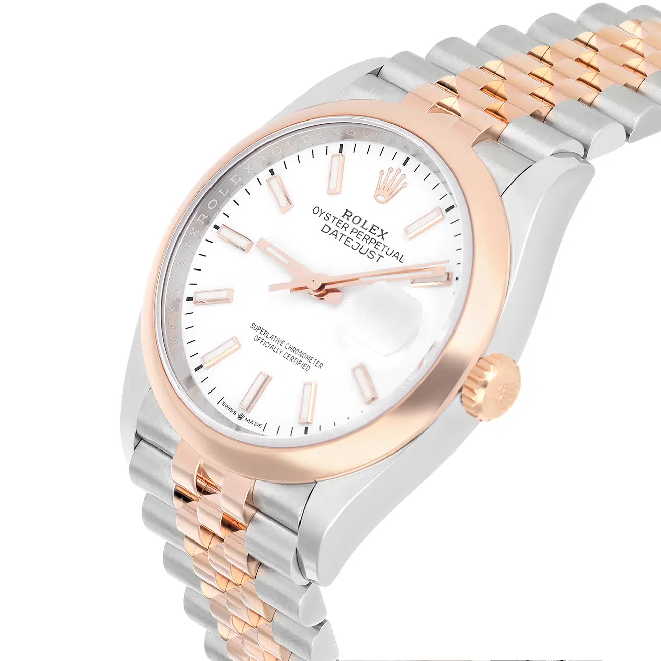 Rolex Datejust 126201 White Index Dial 36 MM Jubilee Bracelet Stainless Steel and Rose Gold Watch – image 3