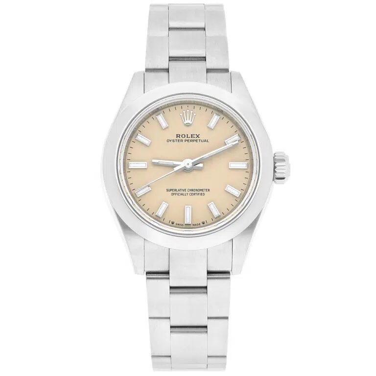Rolex Oyster Perpetual 276200 No Date 28mm Beige Dial Stainless Steel Watch