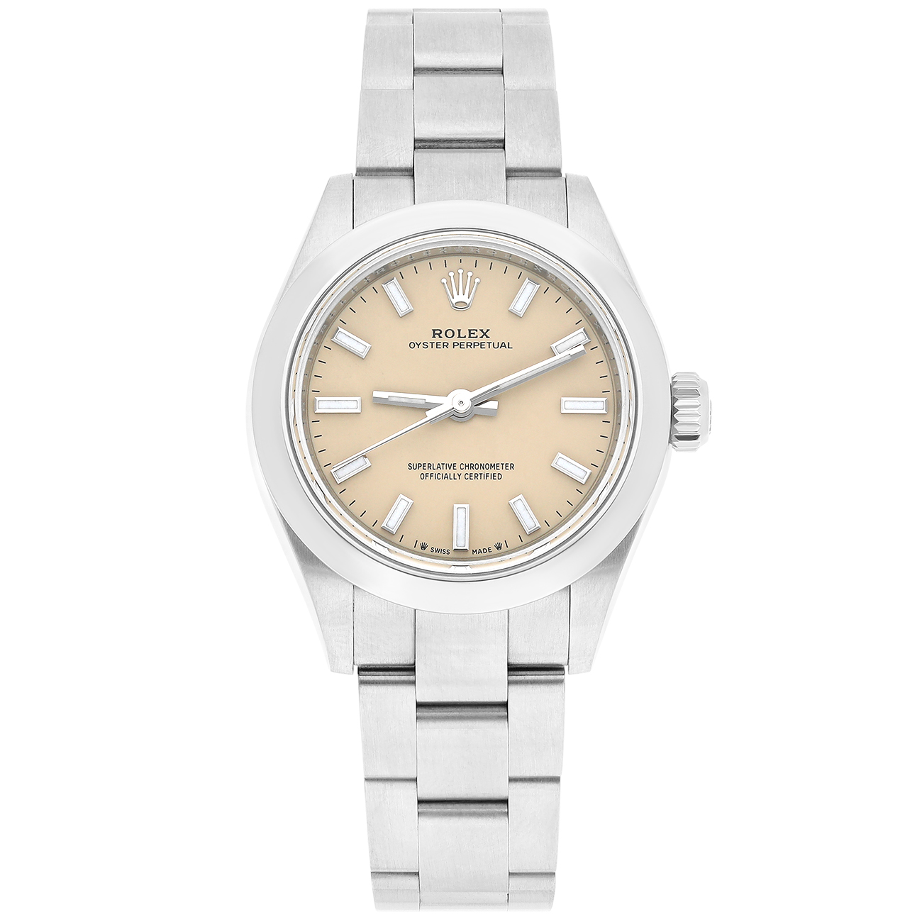 Rolex Oyster Perpetual 276200 No Date 28mm Beige Dial Stainless Steel Watch