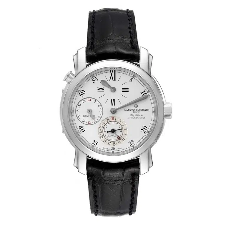 Vacheron Constantin 42005/000G-8900 Malte Dual Time Regulator White Gold Mens Watch
