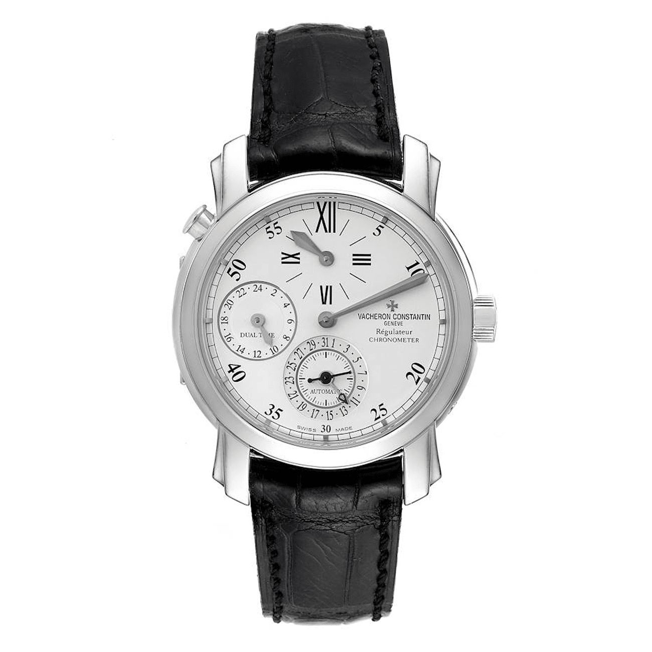 Vacheron Constantin 42005/000G-8900 Malte Dual Time Regulator White Gold Mens Watch
