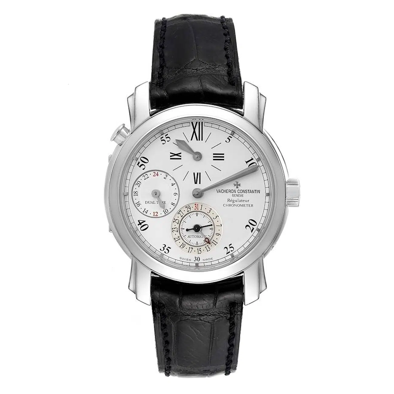Vacheron Constantin 42005/000G-8900 Malte Dual Time Regulator White Gold Mens Watch