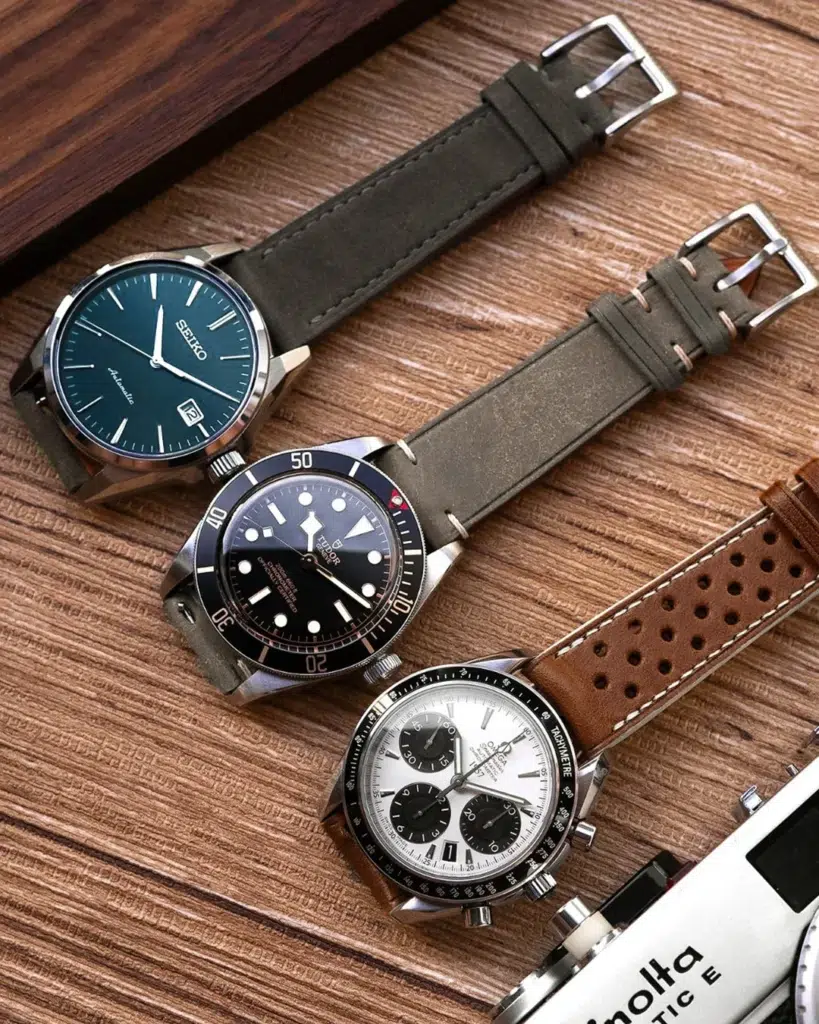 distressed leather straps
